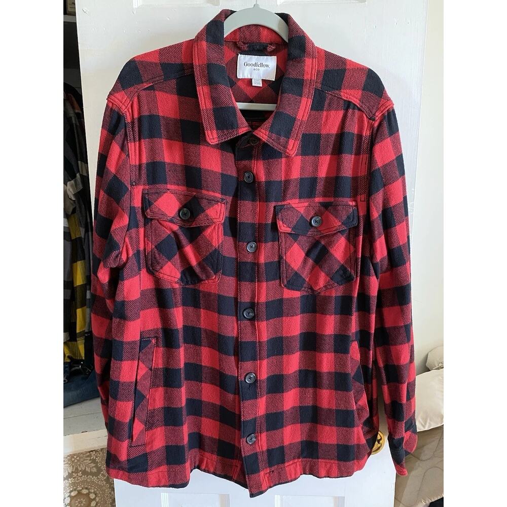 Goodfellow and CO Buffalo Plaid Flannel Red Long Sleeve 2XL